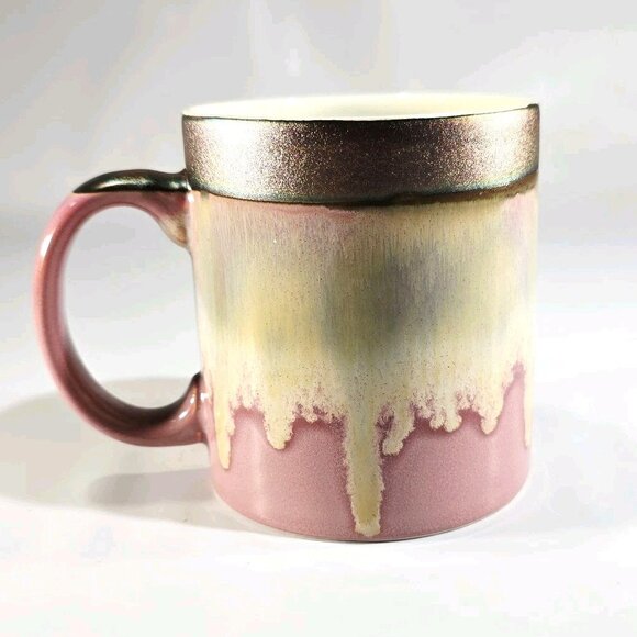 Potter's Corner Other - Potters Corner Reactive Glaze Drip Dip Dye Coffee Mug 16 oz Pink Iridescent